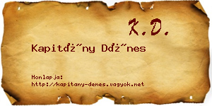 Kapitány Dénes névjegykártya